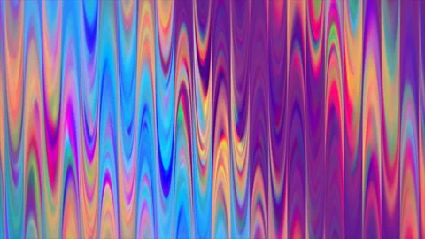Vibrant Rainbow Liquid Waves Psychedelic Iridescent Pattern Stock Footage 341472446