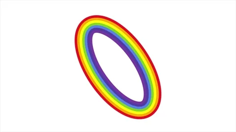 Vibrant rainbow loop elements with playful curved stroke. Stock Footage 329903865