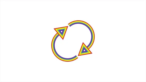 Vibrant rainbow loop elements with playful curved stroke. Stock Footage 329903868