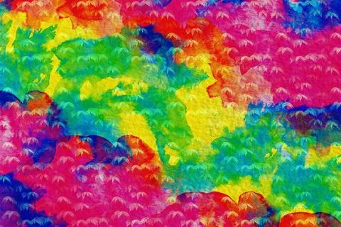 Vibrant Rainbow Multicolor Tie-Dye Abstract Textured Background Stock Illustration