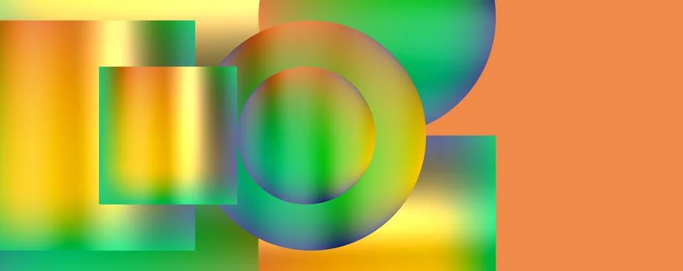 Vibrant rainbow pattern with central circle and electric blue hues Stock Illustration