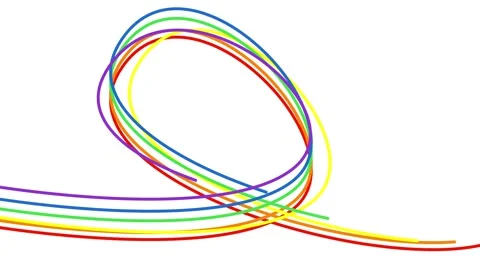 Vibrant Rainbow Pride: Bright Abstract White Background Design Colorful Lines Stock Footage 277660161