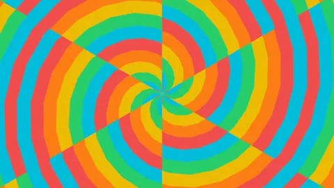 Vibrant Rainbow Psychedelic Spiral Vortex Rotating Seamless Loop Stock Footage 327783674