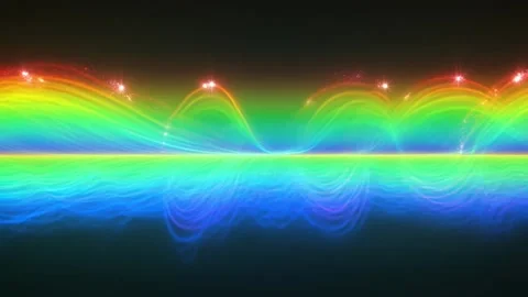 Vibrant Rainbow Sound Waves in Motion. Stock Footage 330335891