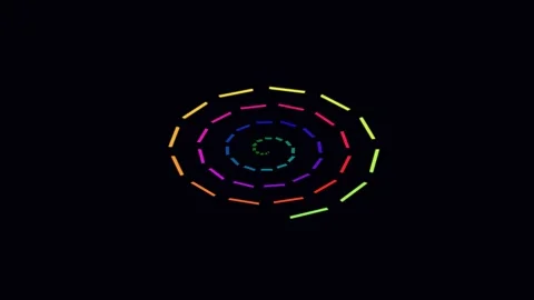 Vibrant Rainbow Spiral Loading Circle Animation on Black Background Stock Footage 336836960