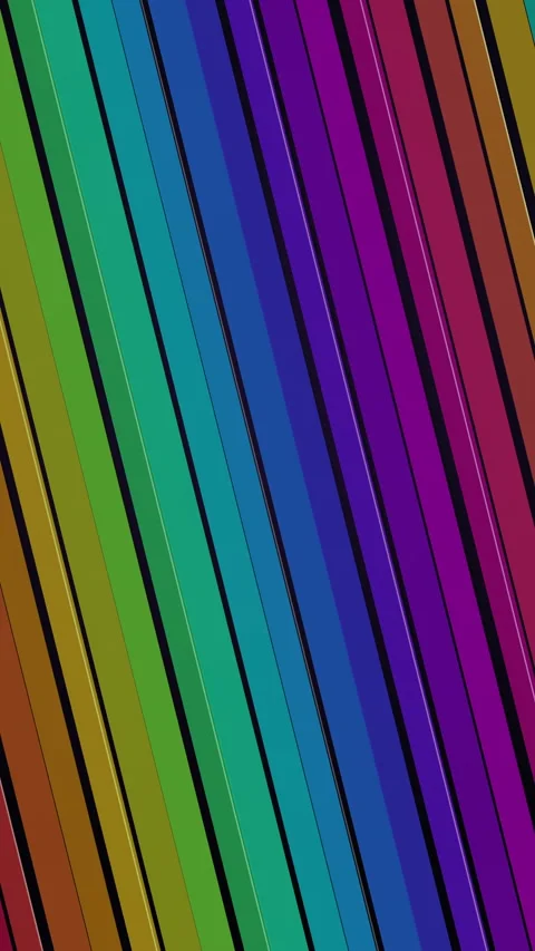 Vibrant rainbow striped pattern animation loop with diagonal colorful lines Vidéo 346740886