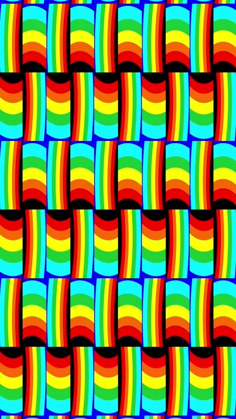 Vibrant rainbow swirls over deep blue with stars. Rainbow swirls pattern co.. Stock Footage 344842451
