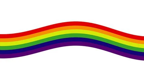 Vibrant Rainbow Wave with Bright Colors and Curved Design. Stock Illustration