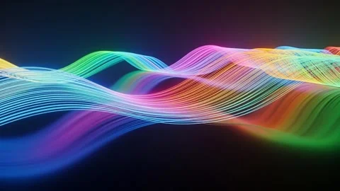 Vibrant Rainbow Waves in Motion Graphics. Stock Footage 330335947