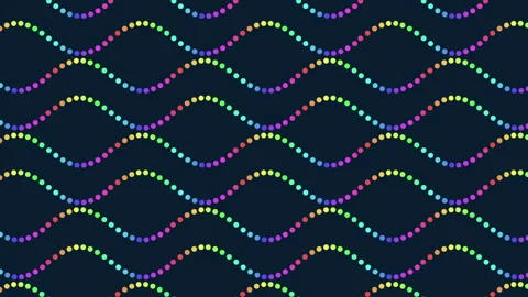 Vibrant rainbow waves seamless pattern on dark background Stock-Footage 297605961