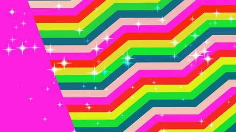 Vibrant Rainbow Zigzag Pattern with Sparkles. Stock-Footage 329930095
