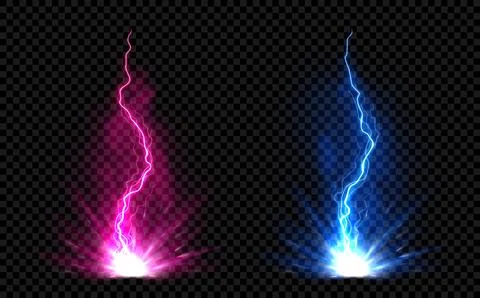 Vibrant rays of lightning coming from energy burst Stock Illustration
