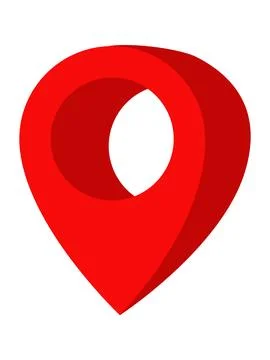 Vibrant red 3D location pin vector icon. This modern map pointer symbol repre 스톡 일러스트