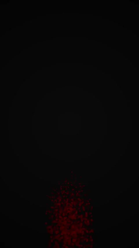 Vibrant red abstract liquid paint drip on black background Stock Footage 345493870