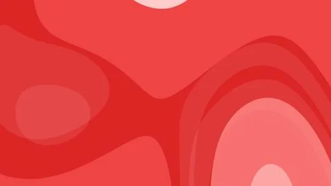 Vibrant red abstract shapes form a flowing composition with smooth curves and 库存插图