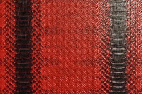 Vibrant Red and Black Python Snakeskin Texture Seamless Pattern Background Stock Illustration