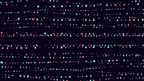 Vibrant red and blue dot zigzag pattern on black background 動画素材 263538228