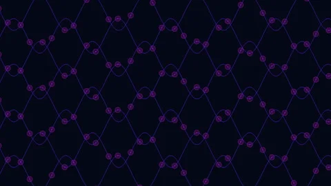 Vibrant red and blue dot pattern on black background resembles diamond shape 스톡 동영상 292951689