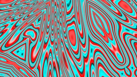 Vibrant red and cyan waves ripple across the frame Stock Illustration
