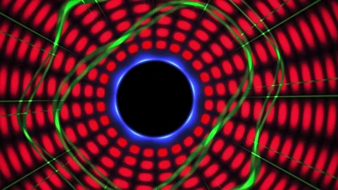 Vibrant red and green abstract pattern with blue circle. Stock Footage 337518169