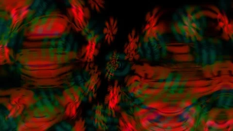 Vibrant red and green abstract shapes blur across dark background 動画素材 340528932