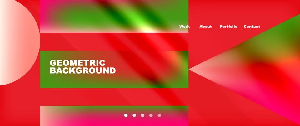 Vibrant red and green pattern with a central circle on geometric background 库存插图