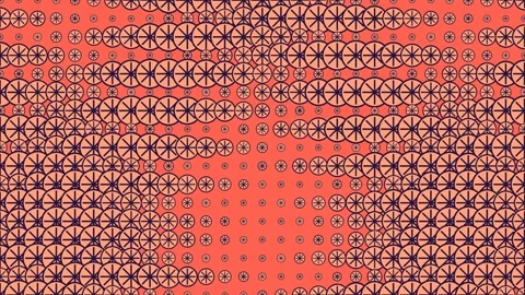 Vibrant red and orange fruit vaporwave dotted pattern Stock Footage 342238948