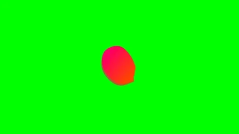 A vibrant red and orange gradient circle isolated on a bright green backgroun Video stock 340902856