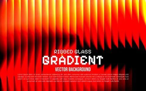 Vibrant red and orange gradient background with ribbed glass effect Stockillustratie