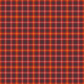 Vibrant red and orange pixel plaid pattern offers a cozy, rustic aesthetic... Stock Illustration
