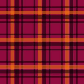 Vibrant red and orange plaid pattern fabric texture Stock Illustration