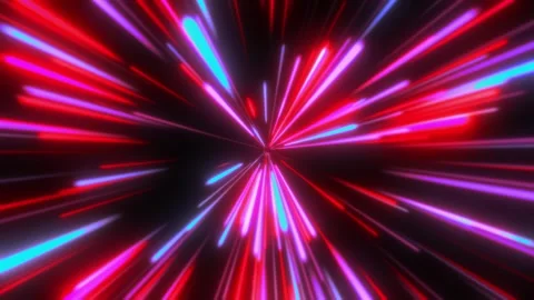 Vibrant red and purple light streaks exploding from a central point, creati.. Stock Footage 332851819