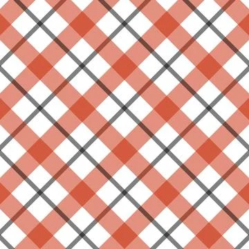 Vibrant Red and White Check Pattern Fabric Texture Background Stock Illustration