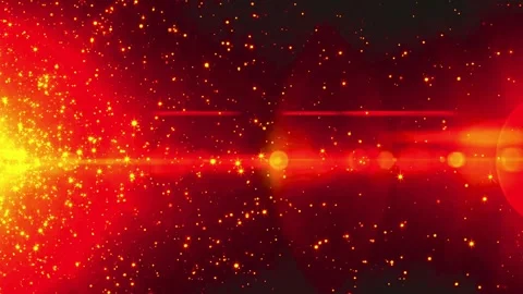 Vibrant red and yellow light flare effect. Glowing lens flare background Stock Footage 334297536