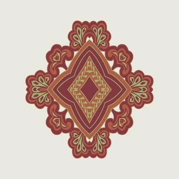 A vibrant red and yellow pattern on a crisp white background Stock Illustration