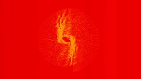 Vibrant red background with dynamic orange waveform pattern Stock Illustration