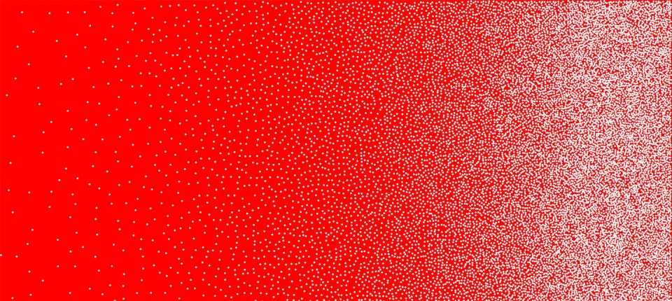 Vibrant red background with a dynamic white dot gradient pattern Stock Illustration