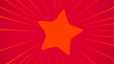 Vibrant Red Background with Orange Star and Radiating Lines Design Stock Footage 274130640