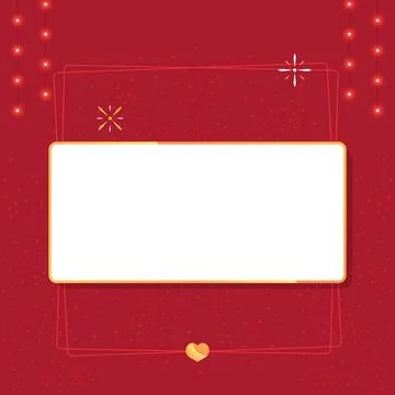 Vibrant Red Background Vector with White Banner Frame, Gold Border, and War.. Illustrazione stock