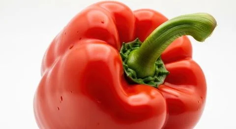 Vibrant red bell pepper macro close-up fresh produce healthy eating ingredi.. Stock Illustration