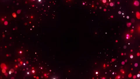 Vibrant red bokeh lights sparkling against deep black background Stock Footage 295076256