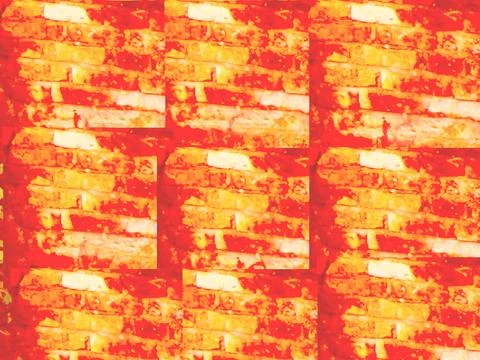 A vibrant red brick wall texture with orange highlights creates a bold urba.. Stock Illustration