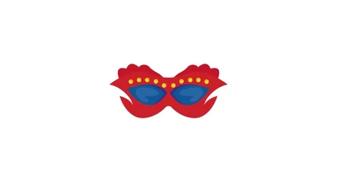 A vibrant red carnival mask adorned with colorful feathers, showcasing intr.. Stock Footage 332412849