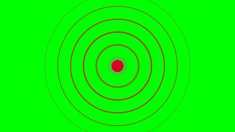 Vibrant red center point surrounded by symmetrical brown concentric circles Stock Footage 340266394