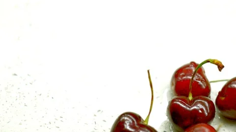 Vibrant red cherries Stock Footage 94719982