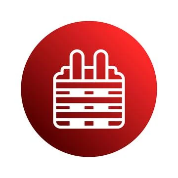 Vibrant red circle graphic featuring a stylized double happiness symbol for.. Stock Illustration