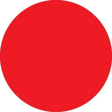 Vibrant Red Circle on White Background, Simple Geometric Shape, Minimalist Stock Illustration