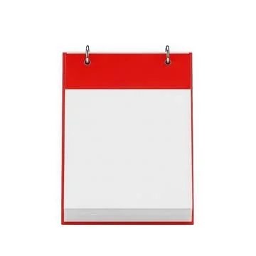 A vibrant red clipboard with a blank white sheet of paper ready for notes Stock Illustration