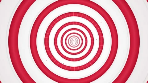Vibrant Red Concentric Circle Radial Graphic Background Design Loop Stock Footage 346006000