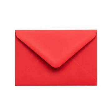 A vibrant red envelope with a classic design and a smooth finish. Illustrazione stock